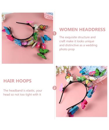 Lurrose Butterfly Headband Set - Bohemian Fascinator Hats for Weddings Tea Parties & Festivals | Hair Accessories & Party Crowns - Buy Online on GoSupps.com
