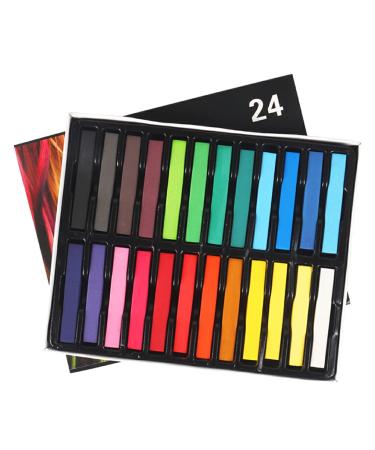 Dajidafu Temporary Hair Dyeing Chalk Hair-styling Dye Stick Cosplay Performance Hairdressing Beauty Professional Hairdresser 24 Colors Long