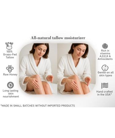 Bear Bird 100% Grass-Fed Tallow & Raw Honey Lotion with Olive Oil (UNSCENTED) - Buy Online on GoSupps.com