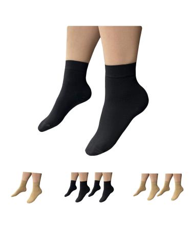 Closed Toe Ankle 20-30 mmHg Compression Wide Foot Leg Sock Sleeves (Black S/M) Black S/M