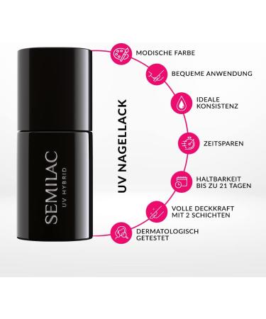 SEMILAC 463 Grand Prix Nail UV Gel Polish | Long Lasting and Easy to Apply | Soak off UV/Led | Perfect for Home and Professional Manicure and Pedicure 7 ml - Buy Online on GoSupps.com