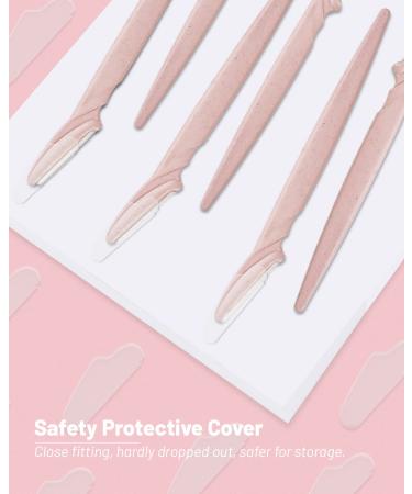 Dermaplaning Tool for Women - 24pcs Face Razor for Facial Hair Removal (Wheat Pink) - Buy Online on GoSupps.com