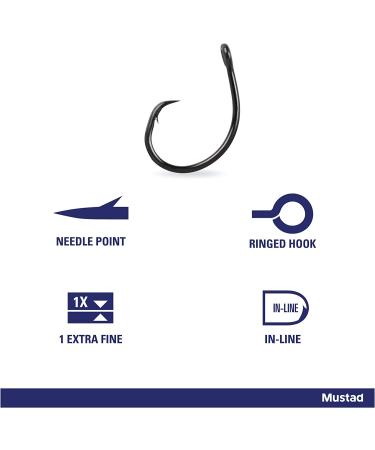 Mustad UltraPoint Demon Wide Gap In-Line Circle Hook 5/0 - Pack of 25 | Ideal for Catfish, Carp, Bluegill, Tuna | Saltwater/Freshwater Fishing Gear - Black Nickel - Buy Online on GoSupps.com
