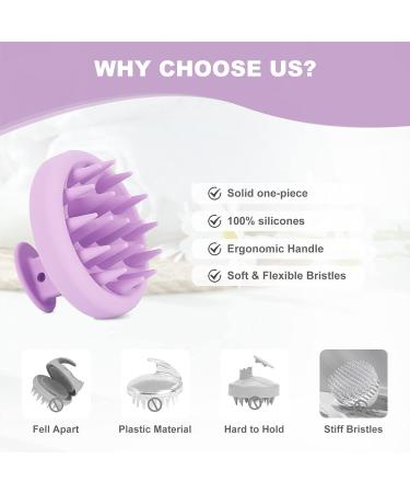 Aimike Silicone Scalp Massage Brush - Eco-Friendly Hair Growth & Peeling Tool | Wet & Dry Shampoo Brush in Violet Purple - Buy Online on GoSupps.com