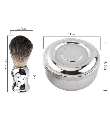 2pcs Set Shaving Brush & Bowl for Men | Silver Handle Beard Shaving Tool Kit - International Shipping - Buy Online on GoSupps.com