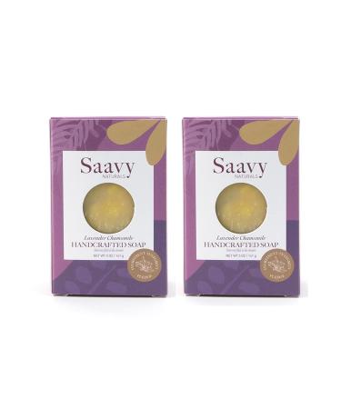 Saavy Naturals Lavender Chamomile All-Natural Soap Bar 5 Ounce Bar Soap (Pack of 2)