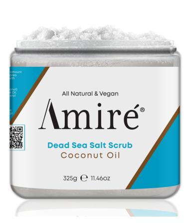 Coconut Milk Scrub For Body And Face. 100% Pure Dead Sea Salt Exfoliating and Moisturizing Scrub For Cellulite Stretch Marks  Acne and Vitamin E
