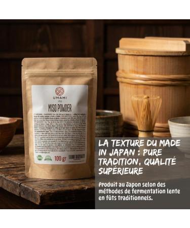 Umami Poudre de Miso Japonais 100g - Assaisonnement Instantan Ferment - Exhausteur de Go t Naturel Umami - Sans Glutamate et Vegan - Id al pour Soupes et Grillades - Buy Online on GoSupps.com