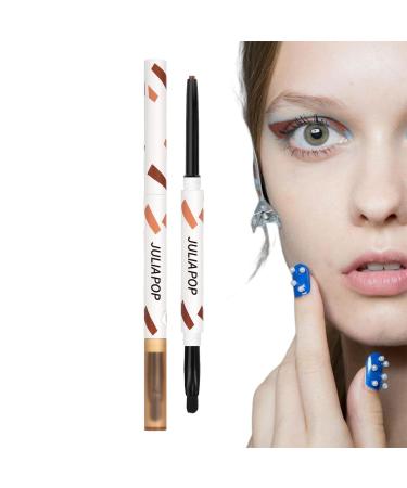 Eyeshadow Stick Cream Gel Texture Multicolors Eyeliner Makeup with Brush | Long Lasting Eye Liner Quick Drying Eye Pencil Halloween Pochy Coffee Brown