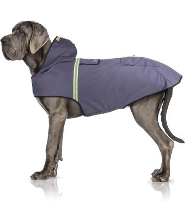 Bella & Balu Hundersmantel - waterproof dog coat with hood and reflectors for dry safe walking rangs the dog playground and the vacation with dog (m | orange) dog diapers xl gray