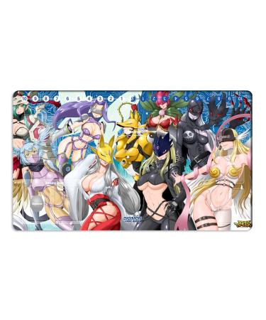 New Mlikemat DTCG Duel Playmat Digimon Ladys Anime Trading Card Game Mat with Card Zones + Free Mat Bag