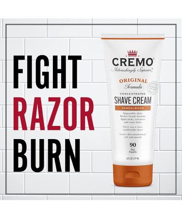 Cremo Sandalwood Shave Cream 6 fl oz - Original Formula for Smooth Shaving - Buy Online on GoSupps.com