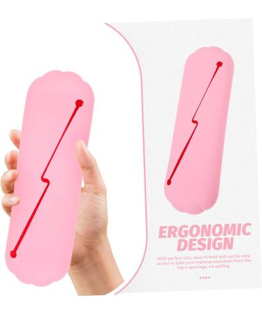 Angoily Silicone Makeup Brush Organizer Bag - Pink Cosmetic Brush Holder & Storage - Small Makeup Bags (20.5x6.5cm) for International Shipping - Buy Online on GoSupps.com
