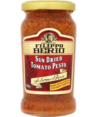 Filippo Berio Sun Dried Tomato Pesto 190g Pack of 2 with World Food Shop Scoop - Rich Flavour Gourmet Taste Pasta Sauce Exclusive Bundle Culinary Delight - Buy Online on GoSupps.com