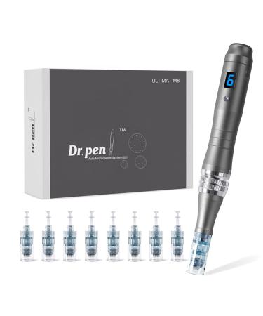 Dr. Pen Ultima M8 Professional Microneedling Pen, Wireless Derma Pen, Adjustable Microneedle Dermapen for Face and Body, Include 8 Cartridges-16pins x2 + 36pins x2 + 42pins x2 + Nano x 2