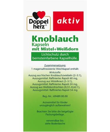 Buy Double Heart Garlic Capsules with Mistletoe & Hawthorn - 480 Capsules for Artery Health - International Shipping Available - Buy Online on GoSupps.com