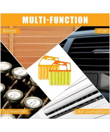 Daiilg 4Pcs Handheld Blind Cleaner Shutter Curtain Brush Dust Remover for Air Conditioning/Car Vent/Fan/Shutters-Orange&Yellow - Buy Online on GoSupps.com