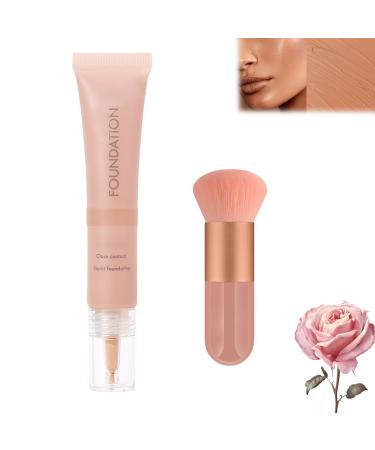 Super Coverage Foundation with Buffing Brush Full Coverage Foundation With Skin Buffing Brush Hydrating Waterproof and Light Long Lasting Foundation (05 20g) 05 20 g (Pack of 1)