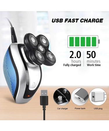 5 in 1 Rechargeable Electric Shaver | Men's Bald Head Grooming Kit with Five Floating Heads - Buy Online on GoSupps.com