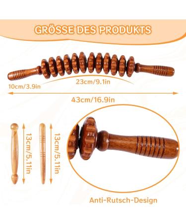 Joycabin Wood Massage Roller | Fascia Roll for Neck Back & Legs | Muscle Relaxation & Body Shaping Tool - Buy Online on GoSupps.com