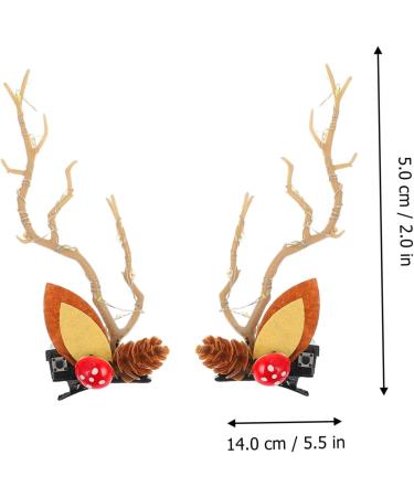 ABOOFAN 3 Pairs Christmas Glow Barrette Xmas Hair Clips Antlers Tree Branches Antlers Hair Clips Winter Hair Barrettes Mushroom Costume Reindeer Horn Hair Grip Mosaic Resin Miss - Buy Online on GoSupps.com