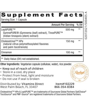 Rawleigh Thermo-Lift Metaboliks - 30 Vegetarian Capsules with Leptipure Cholesstrinol & Cinnamon for Enhanced Metabolism | International Shipping Available - Buy Online on GoSupps.com