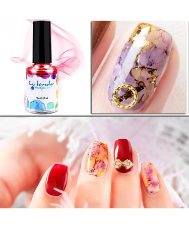 Blooming Nail Polish Set Ink Watercolor Blossom Gel Nail Polish Marble Gradient Nail Art Water Dye for Women and Girls (6 Colors) Color-8 - Buy Online on GoSupps.com