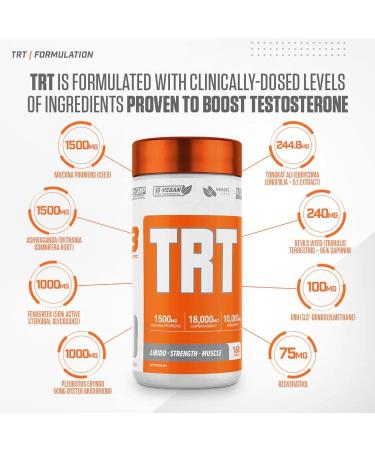 BALLISTIC SUPPS - TRT - TESTOSTERONE BOOSTER - 160 CAPSULES - 40 Servings - Muscle Building - Harder - Stronger - Faster - Buy Online on GoSupps.com