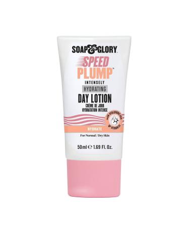 Soap & Glory Speed Plump Intensely Hydrating Day Lotion Moisturizer - Shea Butter & Coconut Oil Face Moisturizer for Dry Skin - 24 Hour Hydrating Lotion with Hyaluronic Acid & Vitamin B (50ml)