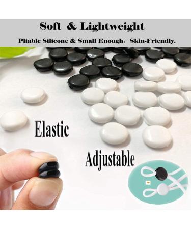 200PCS Elastic Cord Lock Switch for Draw Cord Mask Adjuster - Silicone Round Cord Stopper - Adjustable Buckle - Mask Supplier - White and Black - Buy Online on GoSupps.com