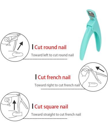 False Nail Tip Clipper Adjustable DIY Stainless Steel Nail Tip Cutter Manicure for Square Nail (Green) - Buy Online on GoSupps.com