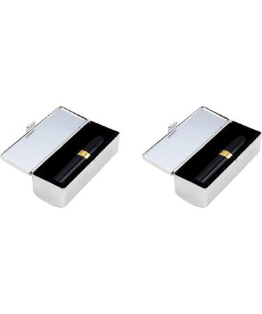 Shop Stephanie Imports Set of 2 Rectangular Vintage Lipstick Cases with Glass Mirror - Silver Drops - Stylish & Functional International Shipping Available - Buy Online on GoSupps.com