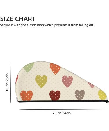 Microfiber Hair Drying Cap - Heart Polka Dot Soft Absorbent Towel Wrap for Quick Drying Curly Long & Thick Hair - Buy Online on GoSupps.com