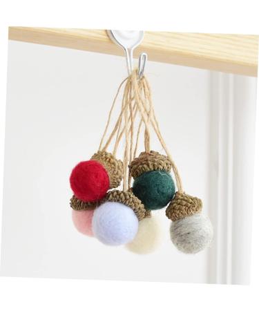 KICHOUSE 6 1 Ornament Wool Felt Pendant Wool Felt Making Pendants DIY Pendant Decorations Small Ball Acorn Green 3x2cm - Buy Online on GoSupps.com
