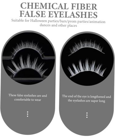 Ipetboom Decorative Eyelashes 2 Pairs White False Eyelashes Cosmetics Curly Chemical Fiber Miss Halloween Lashes - Buy Online on GoSupps.com