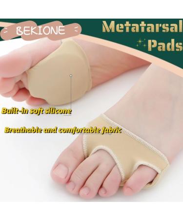 Metatarsal Pads for Foot Pain Relief | Cotton & Gel Forefoot Cushions for Women & Men - S(8.25In-9.65In) Beige - Buy Online on GoSupps.com
