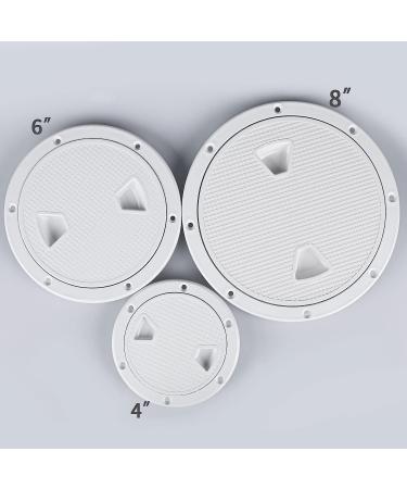 8 Inch Non-Slip Boat Hatch Cover Deck Plate - White Inspection Hatch with Detachable Cover - Buy Online on GoSupps.com