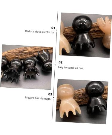Hapinary Octopus Massage Comb - Handcrafted Yak Horn Hairbrush for Women | Portable Hair & Scalp Care Tool - Buy Online on GoSupps.com