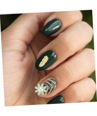 Ipetboom 1 Box Nail Art Accessories Pearl Jewelry Nail Art Decal Shinny Manicure Decor Nail Art Ornament Pearl Nail Ornaments Appliques Embellishments Nail Supplies Small and Fresh Alloy 6.5X6.5X1cm Green - Buy Online on GoSupps.com