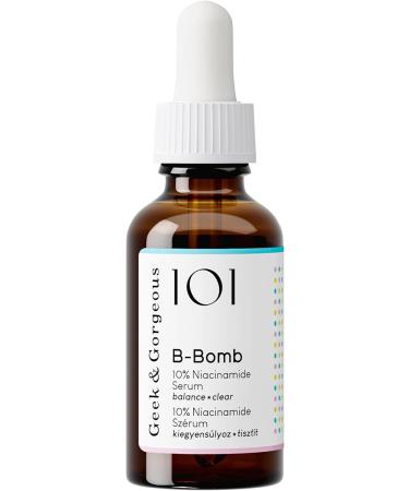 Geek & Gorgeous 101 B-Bomb - 10% Niacinamide Serum Zinc PCA & Sarcosine helps enlarged pores oiliness and blemishes combination skin 30ml - Buy Online on GoSupps.com