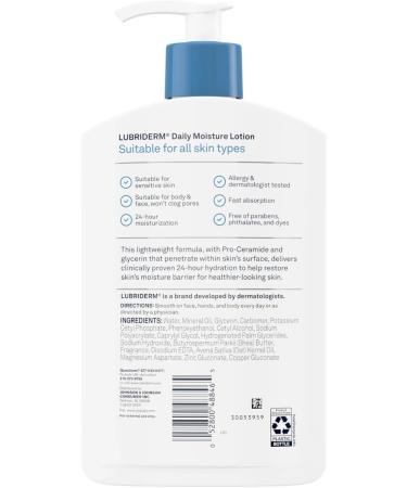 Lubriderm Daily Moisture Lotion 16 oz - Lightly Scented Hydrating Lotion for All Skin Types - Shop Internationally - Buy Online on GoSupps.com