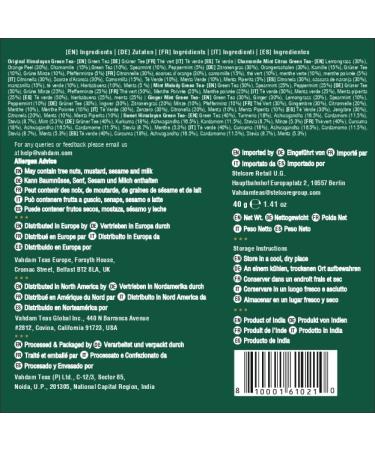Vahdam Green Tea Trial Set - 5 Flavors 20 Tea Bags | Long Leaf Pyramid Variety Pack | Perfect Gift for Tea Lovers - Buy Online on GoSupps.com