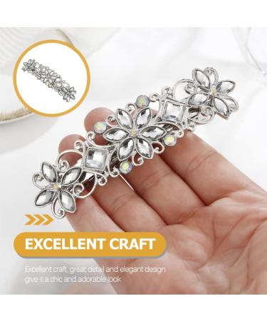 Mobestech Bridal Hair Clip Rhinestone Hair Clip Bridal Hair Pin Crystal Bobby Pin Silver Hairpin Barrette Flower Wedding Elegant Hair Accessory for Bride Women and Girls Flower Hair Accessories - Buy Online on GoSupps.com