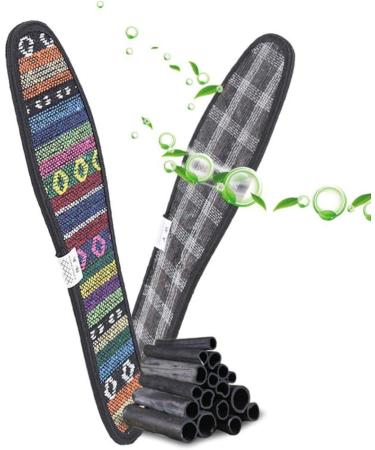 Shop Cotton Shoe Inserts - Bamboo Charcoal Insoles 3 Pairs Hand Embroidered Breathable & Cutable - Perfect Fit Size 38 for Comfort & Support - Buy Online on GoSupps.com