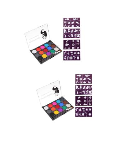 FOMIYES 2 Sets paint halloween paint oil paint oil art Makeup Pigment face kit Festival Supply child holiday items special effects Nylon Hair Makeup Brush