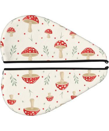 Flat Mushrooms Microfiber Hair Towel | Soft Super Absorbent Coral Velvet Wrap for Women | Quick Dry for Long Curly & Thick Hair - Buy Online on GoSupps.com