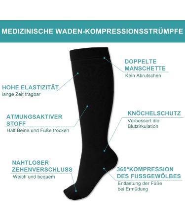 Evolyline Medical Compression Stockings 20-30 mmHg for Men & Women | Closed Toe Support Socks for Varicose Veins & Edema | Thrombosis Relief - Buy Online on GoSupps.com