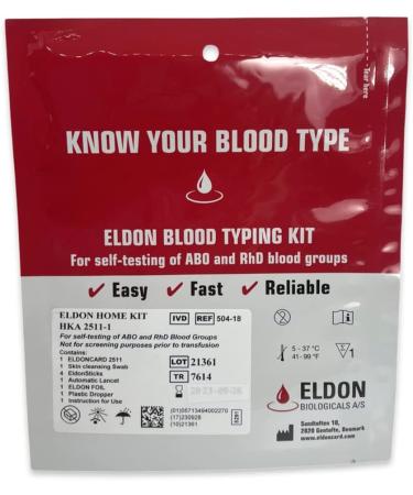 Eldoncard Blood Type Test Kit - 3 Tests | ABO AB & Rh Grouping | Includes 3 Extra Lancets - Buy Online on GoSupps.com