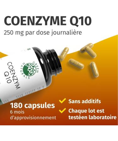 Coenzyme Q10 250 mg - 180 vegan capsules (6 months) | Q10 high-quality naturally fermented | Made in Germany & laboratory tested - Buy Online on GoSupps.com