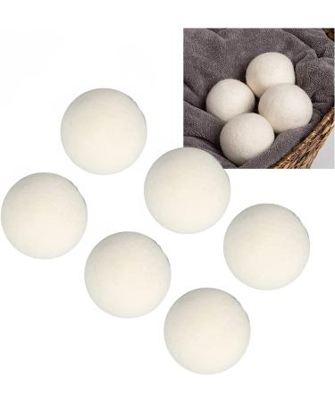 Pssopp 6Pcs Tumble Dryer Balls Reusable Time Saving Reducing Wrinkles White Lambs Wool Drying Balls for Tumble Dryer (3cm) - Buy Online on GoSupps.com